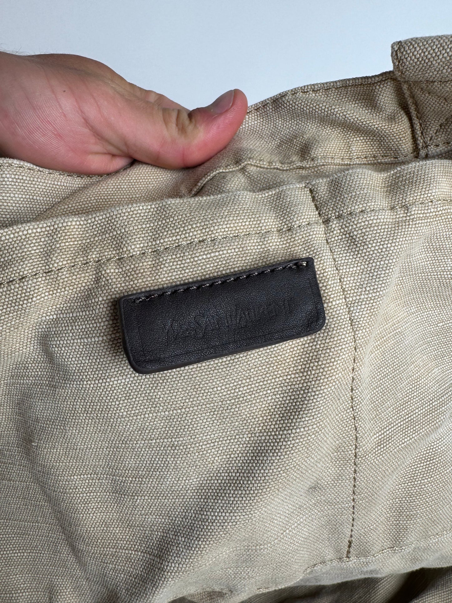 Vintage YSL Canvas Shopper Bag beige