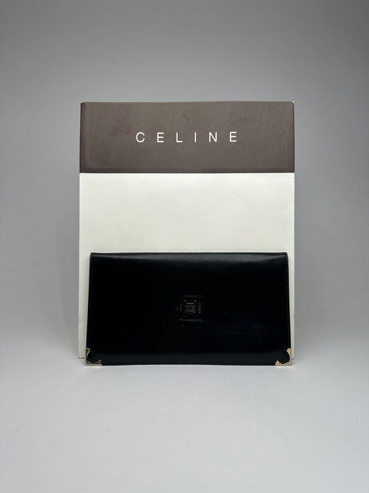 Vintage Celine Paris Leather ID holder black