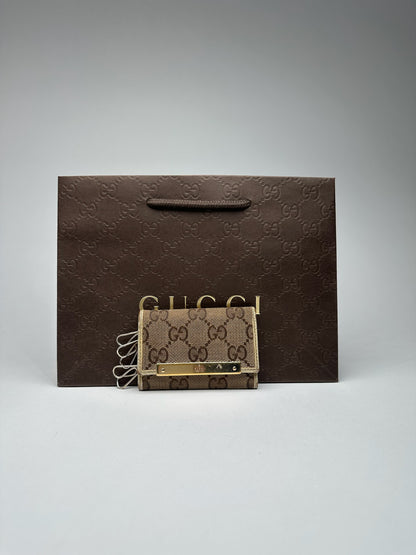 Vintage Gucci Monogram Keyholder beige brown