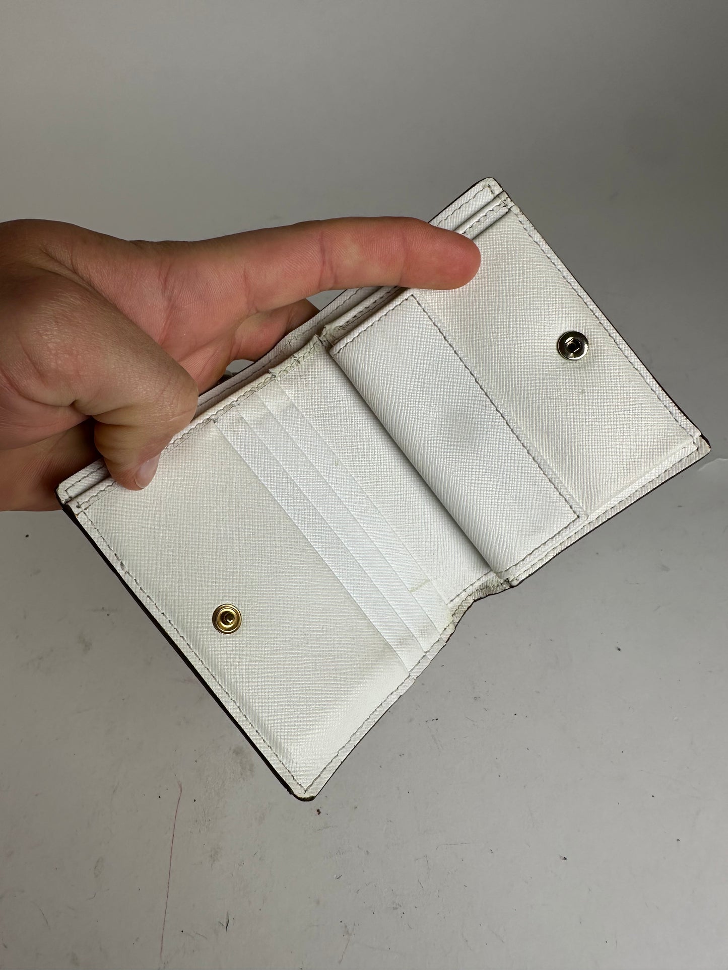 Vintage Marni Compact Wallet Saffiano Leather White