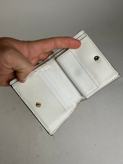 Vintage Marni Compact Wallet Saffiano Leather White
