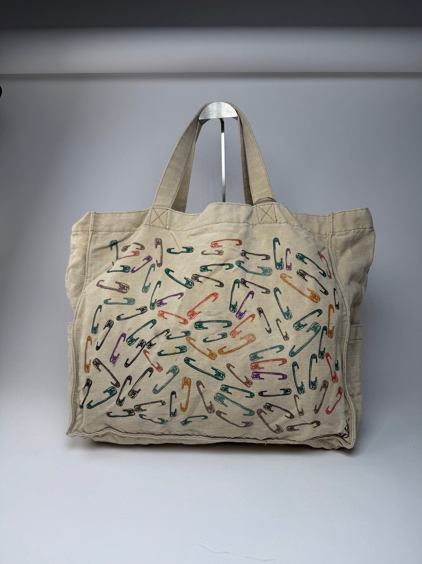 Vintage YSL Canvas Shopper Bag beige