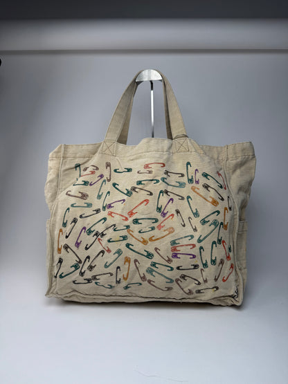 Vintage YSL Canvas Shopper Bag beige