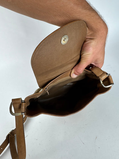 Sac vintage en cuir monogramme Céline Triomphe doré et marron