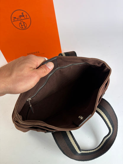 Vintage Hermès Troca Canvas Tote Late 1990s Brown