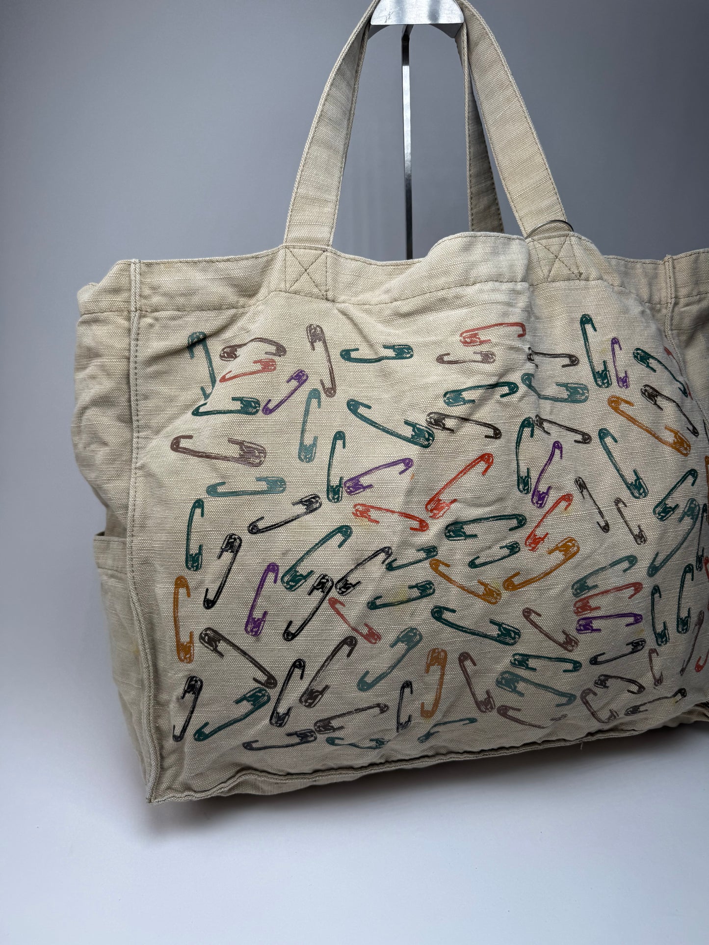 Vintage YSL Canvas Shopper Bag beige