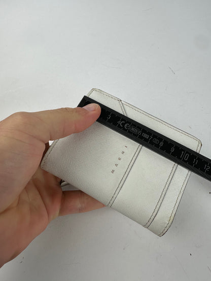 Vintage Marni Compact Wallet Saffiano Leather White