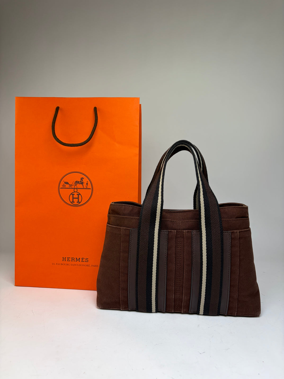 Vintage Hermès Troca Canvas Tote Late 1990s Brown