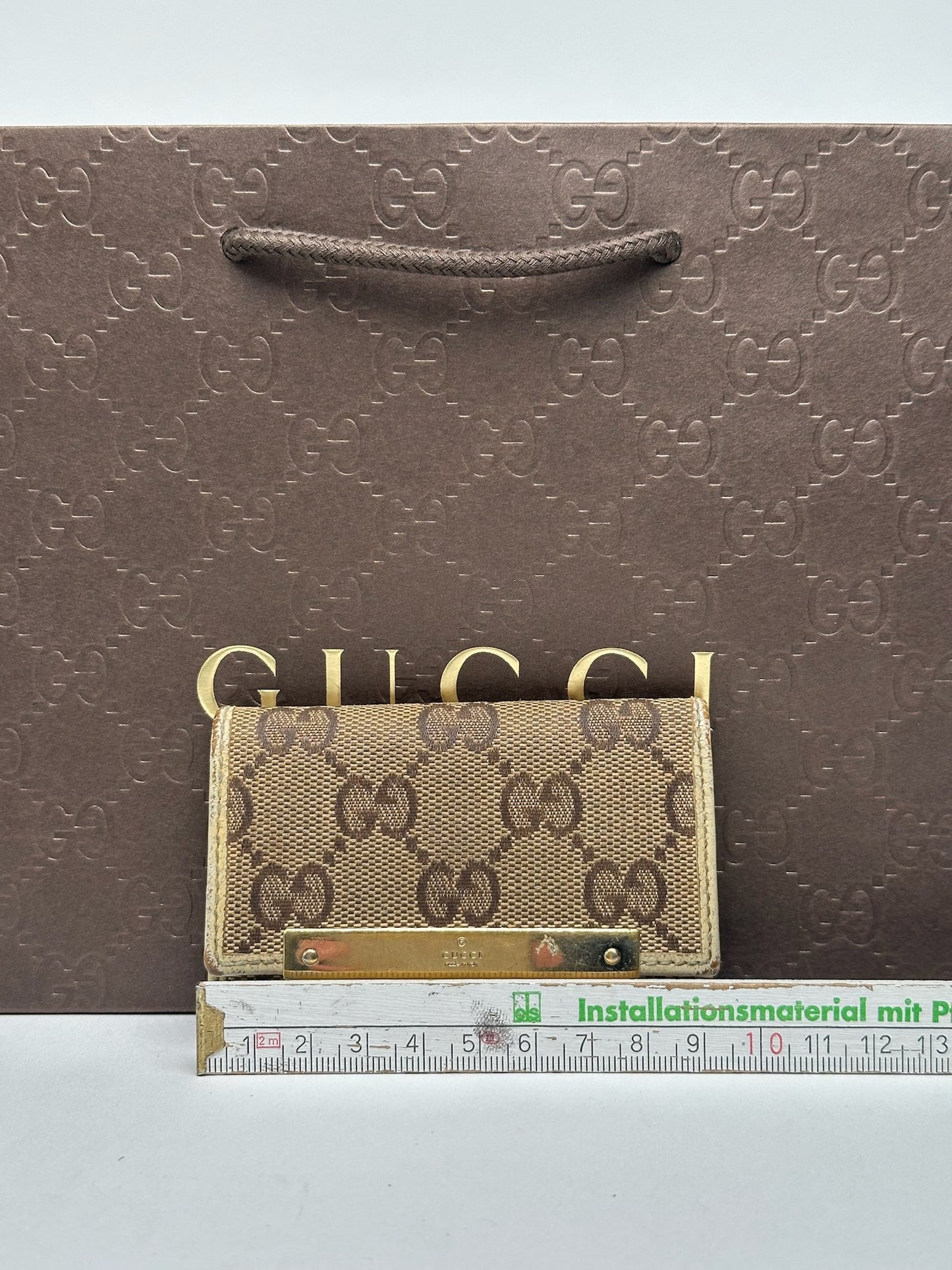 Vintage Gucci Monogram Keyholder beige brown
