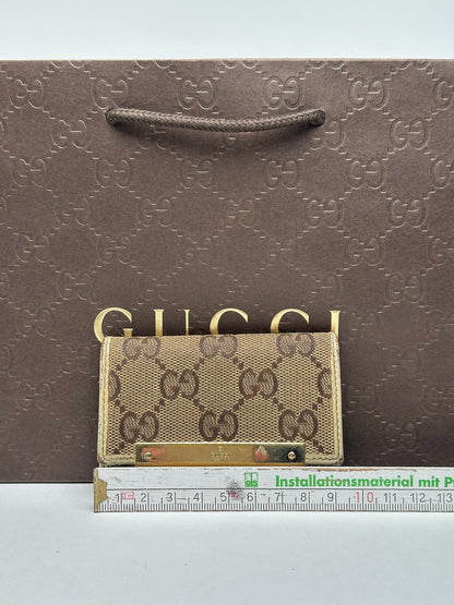 Vintage Gucci Monogram Keyholder beige brown