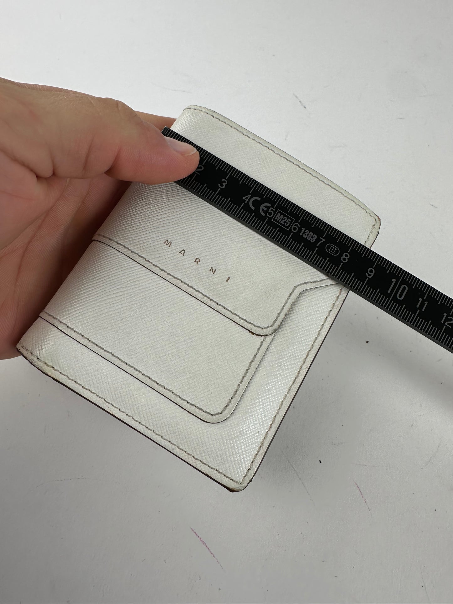 Vintage Marni Compact Wallet Saffiano Leather White