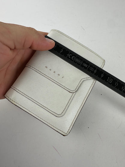 Vintage Marni Compact Wallet Saffiano Leather White