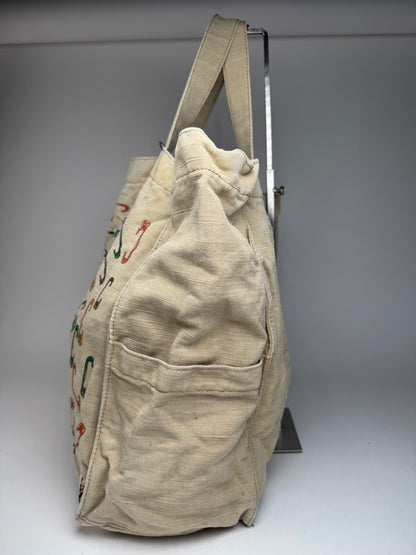 Vintage YSL Canvas Shopper Bag beige