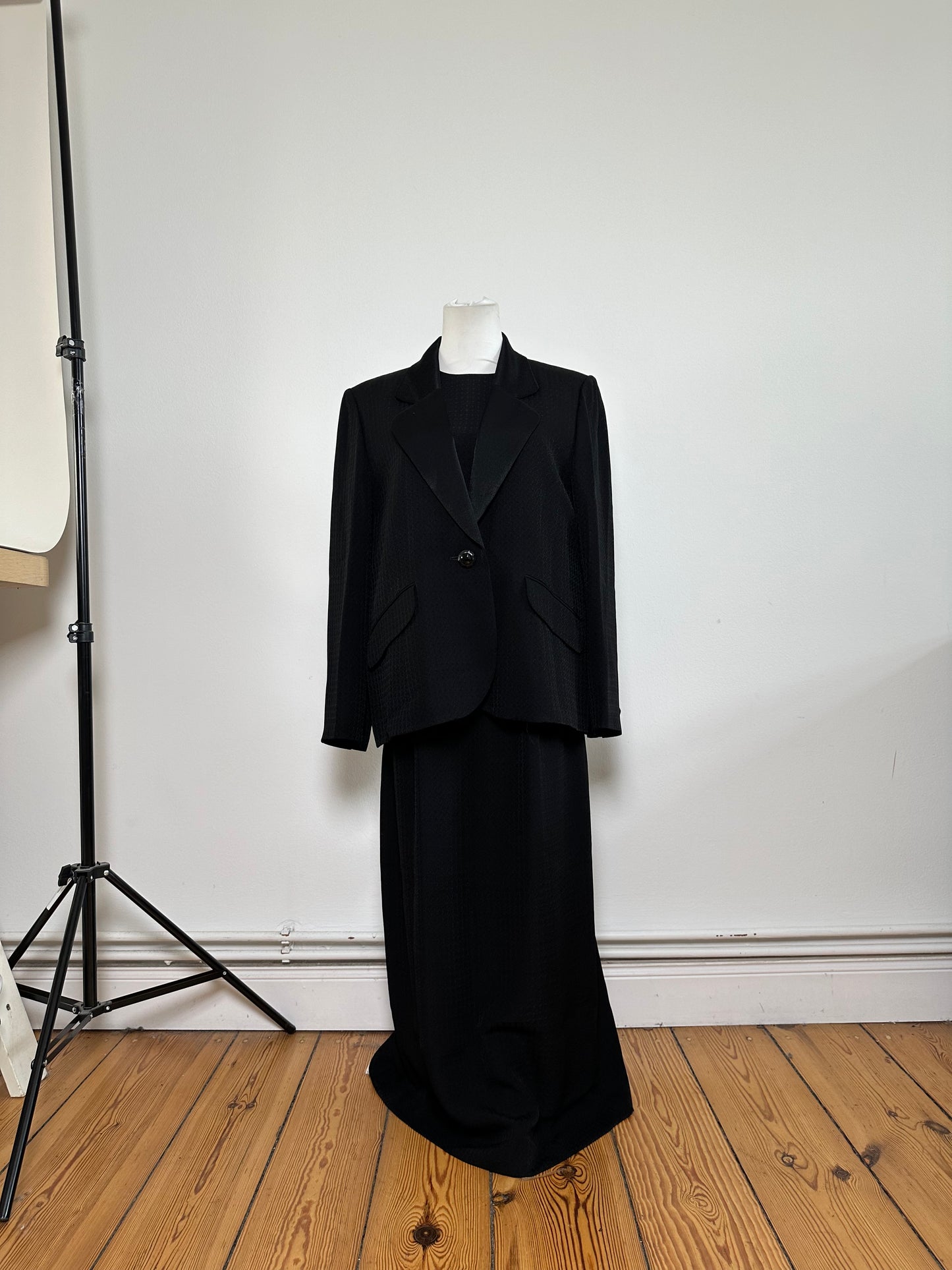 Vintage Givenchy Tailored Two Piece Suit Black L