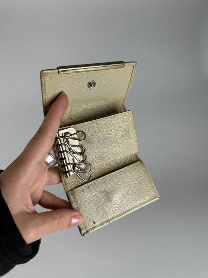 Vintage Gucci Monogram Keyholder beige brown