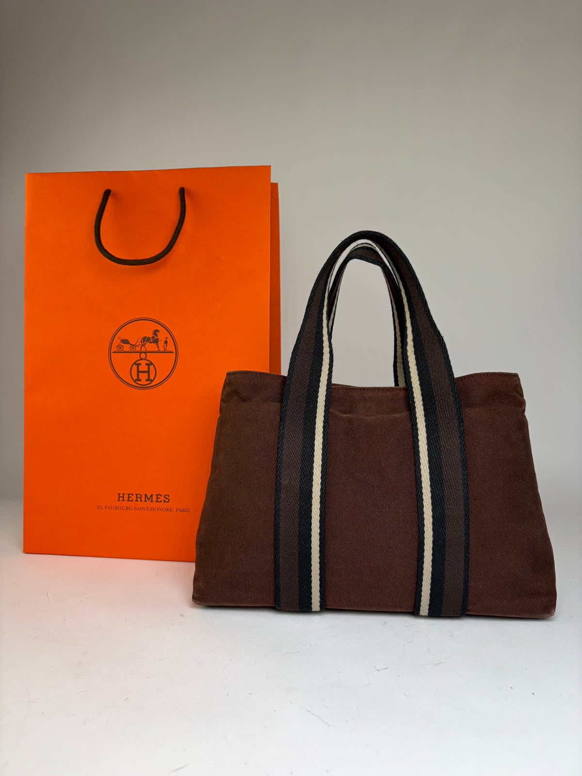 Vintage Hermès Troca Canvas Tote Late 1990s Brown