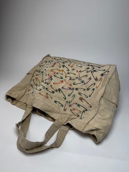 Vintage YSL Canvas Shopper Bag beige