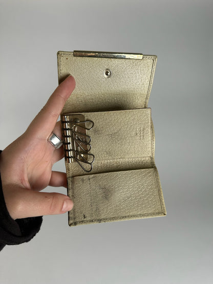 Vintage Gucci Monogram Keyholder beige brown