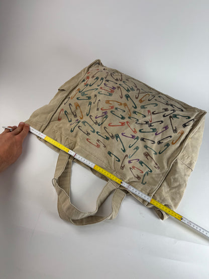 Vintage YSL Canvas Shopper Bag beige