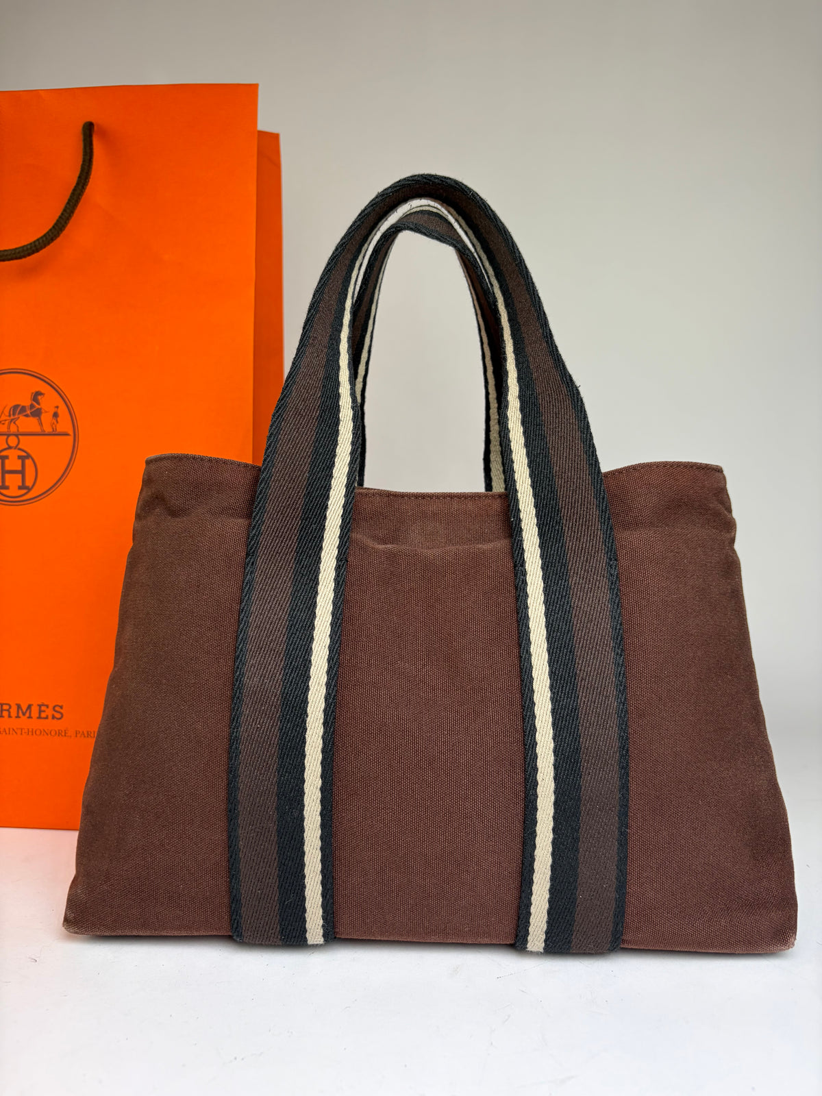 Vintage Hermès Troca Canvas Tote Late 1990s Brown