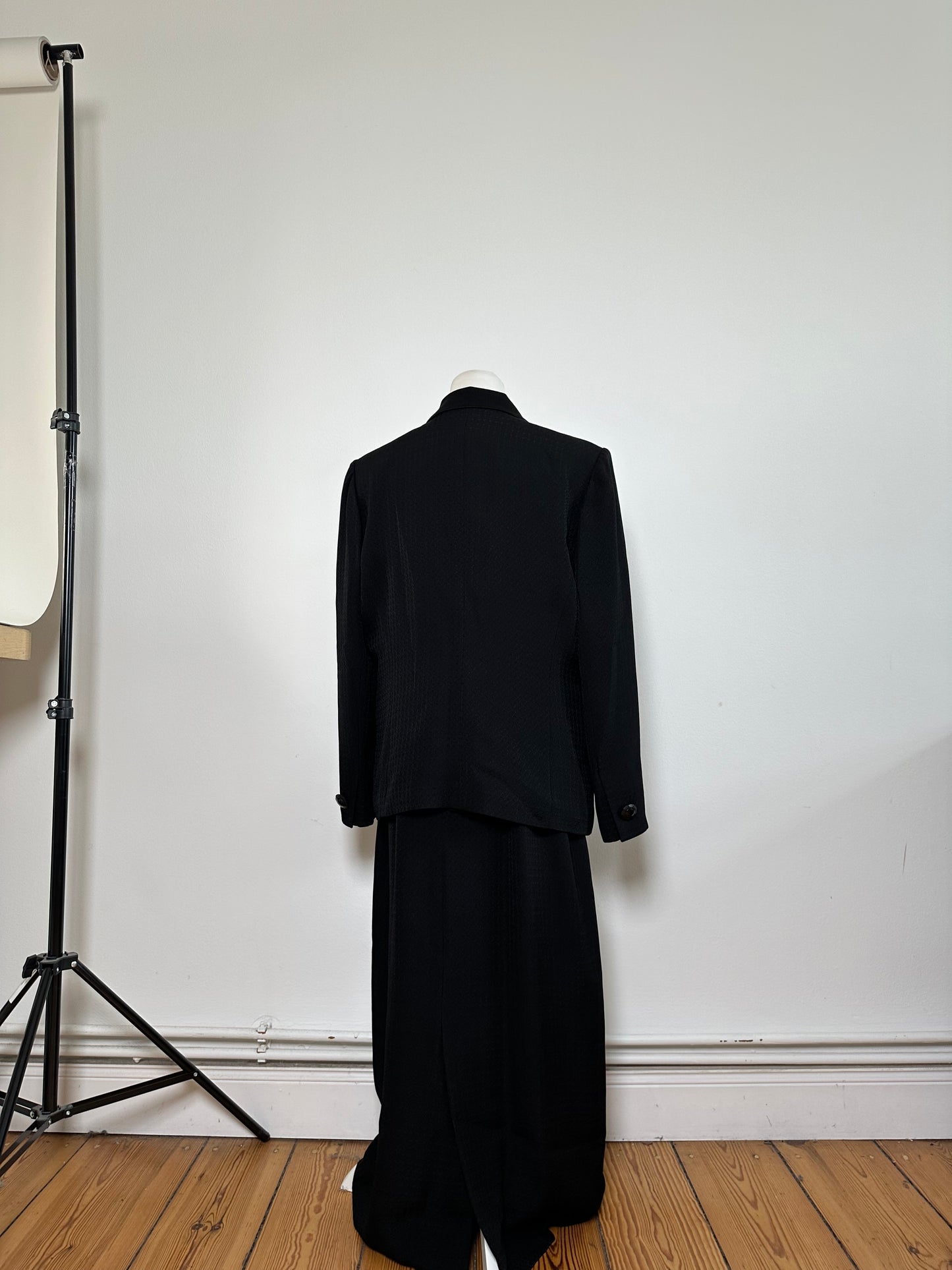 Vintage Givenchy Tailored Two Piece Suit Black L