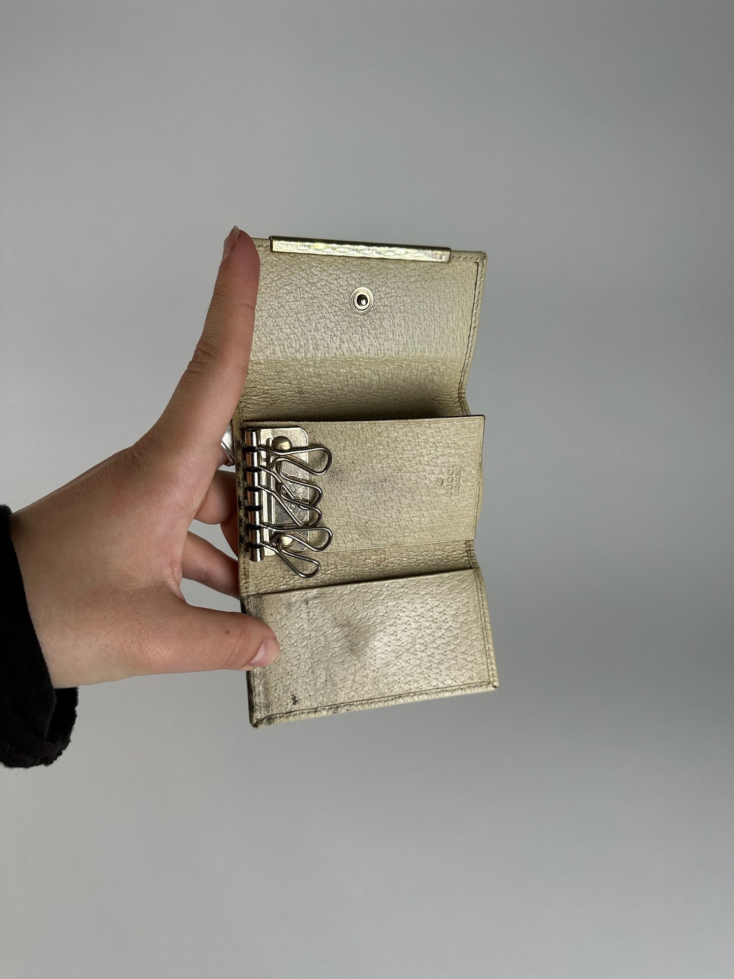Vintage Gucci Monogram Keyholder beige brown