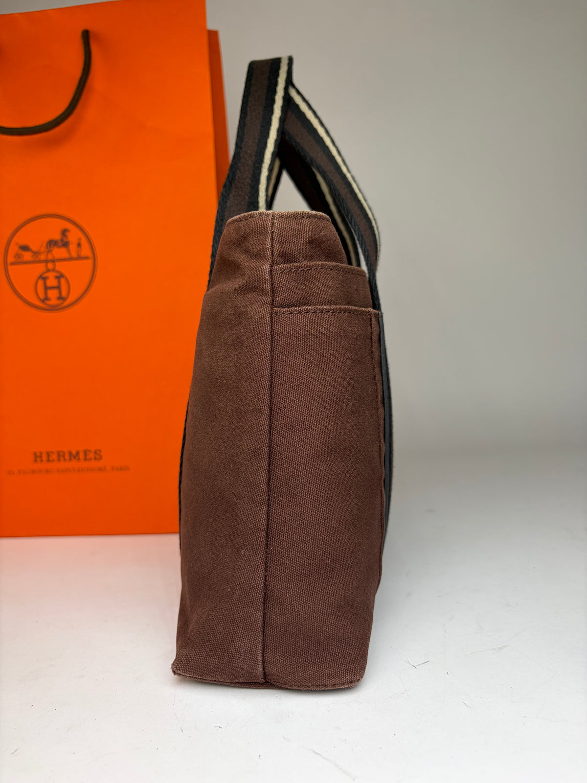 Vintage Hermès Troca Canvas Tote Late 1990s Brown