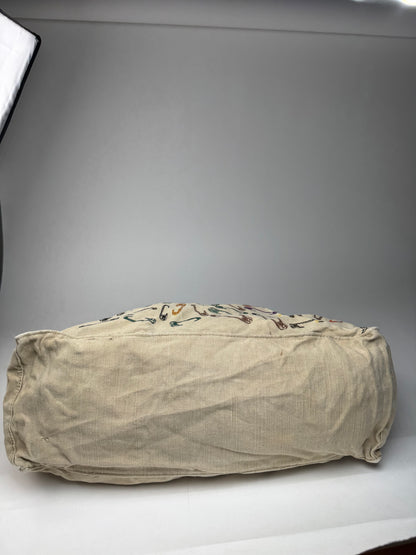 Vintage YSL Canvas Shopper Bag beige