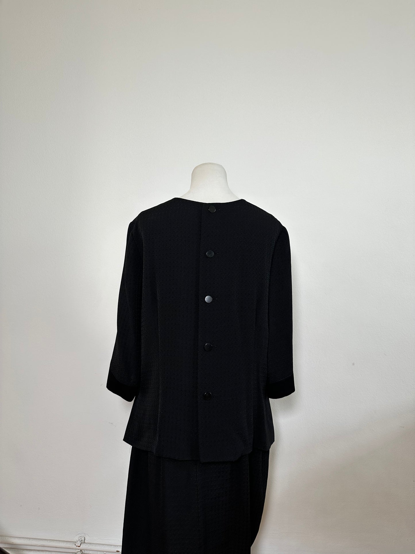 Vintage Givenchy Tailored Two Piece Suit Black L