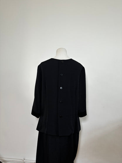 Vintage Givenchy Tailored Two Piece Suit Black L