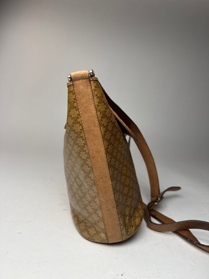 Sac vintage en cuir monogramme Céline Triomphe doré et marron