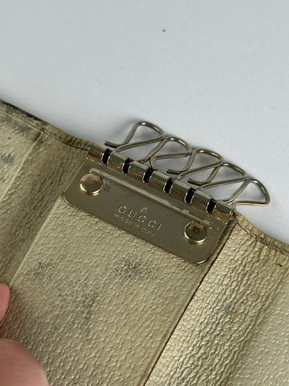 Vintage Gucci Monogram Keyholder beige brown