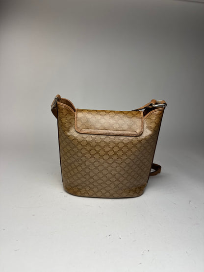 Sac vintage en cuir monogramme Céline Triomphe doré et marron