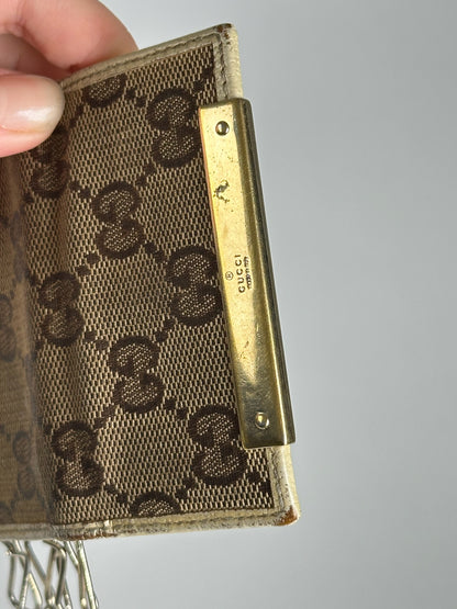 Vintage Gucci Monogram Keyholder beige brown