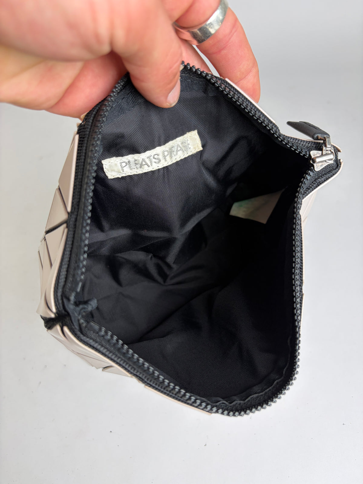 Vintage Issey Miyake Bao Bao Vinyl Cosmetic Pouch Light Pink Black