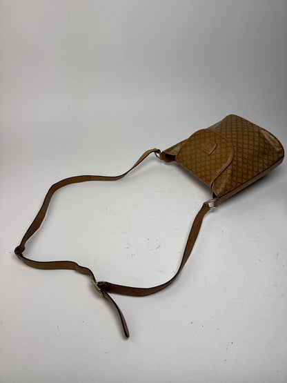 Sac vintage en cuir monogramme Céline Triomphe doré et marron