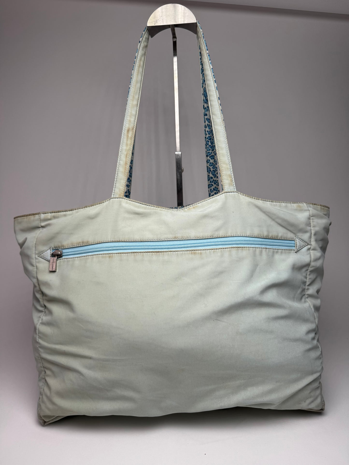 Vintage Bottega Veneta Reversible Shopper Leopard Blue