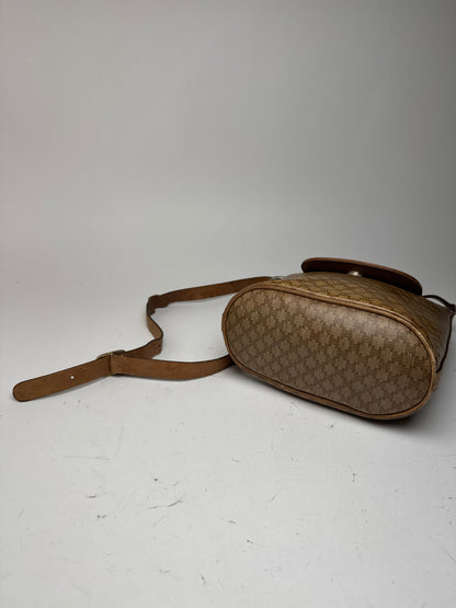 Sac vintage en cuir monogramme Céline Triomphe doré et marron