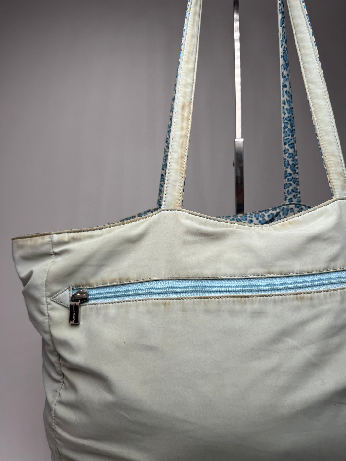 Vintage Bottega Veneta Reversible Shopper Leopard Blue