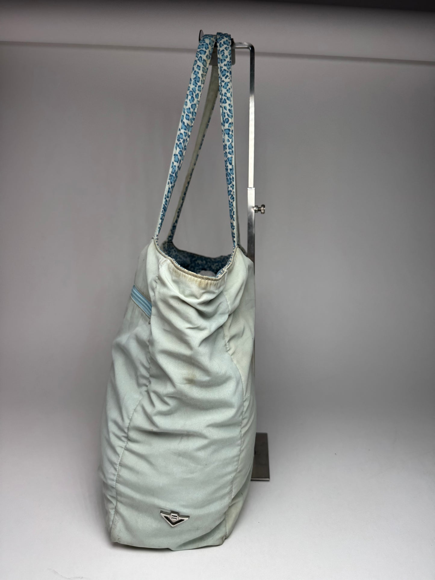 Vintage Bottega Veneta Reversible Shopper Leopard Blue