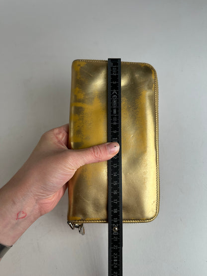 Vintage Loewe Madrid Leather Zippy Wallet Gold