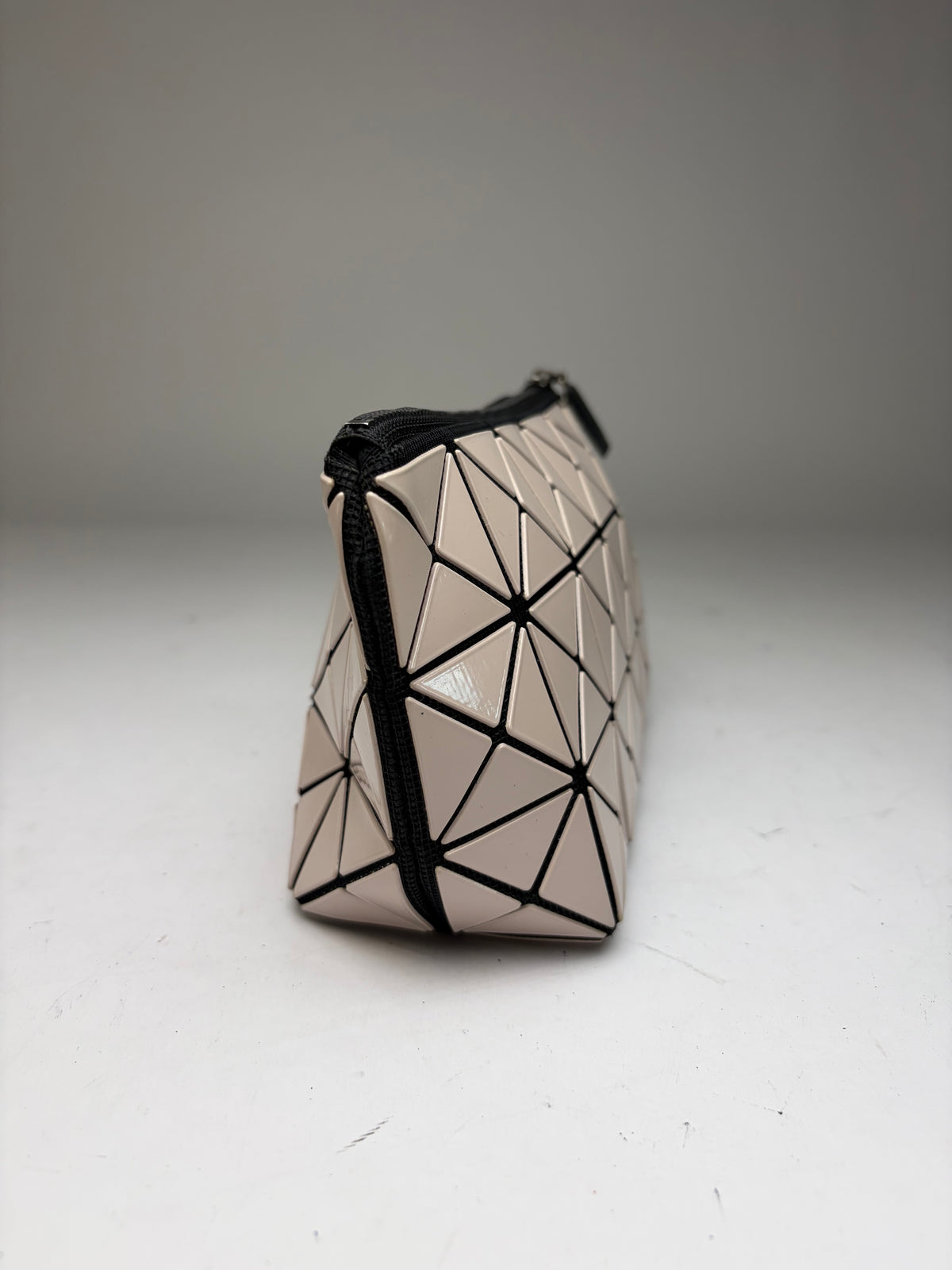 Vintage Issey Miyake Bao Bao Vinyl Cosmetic Pouch Light Pink Black