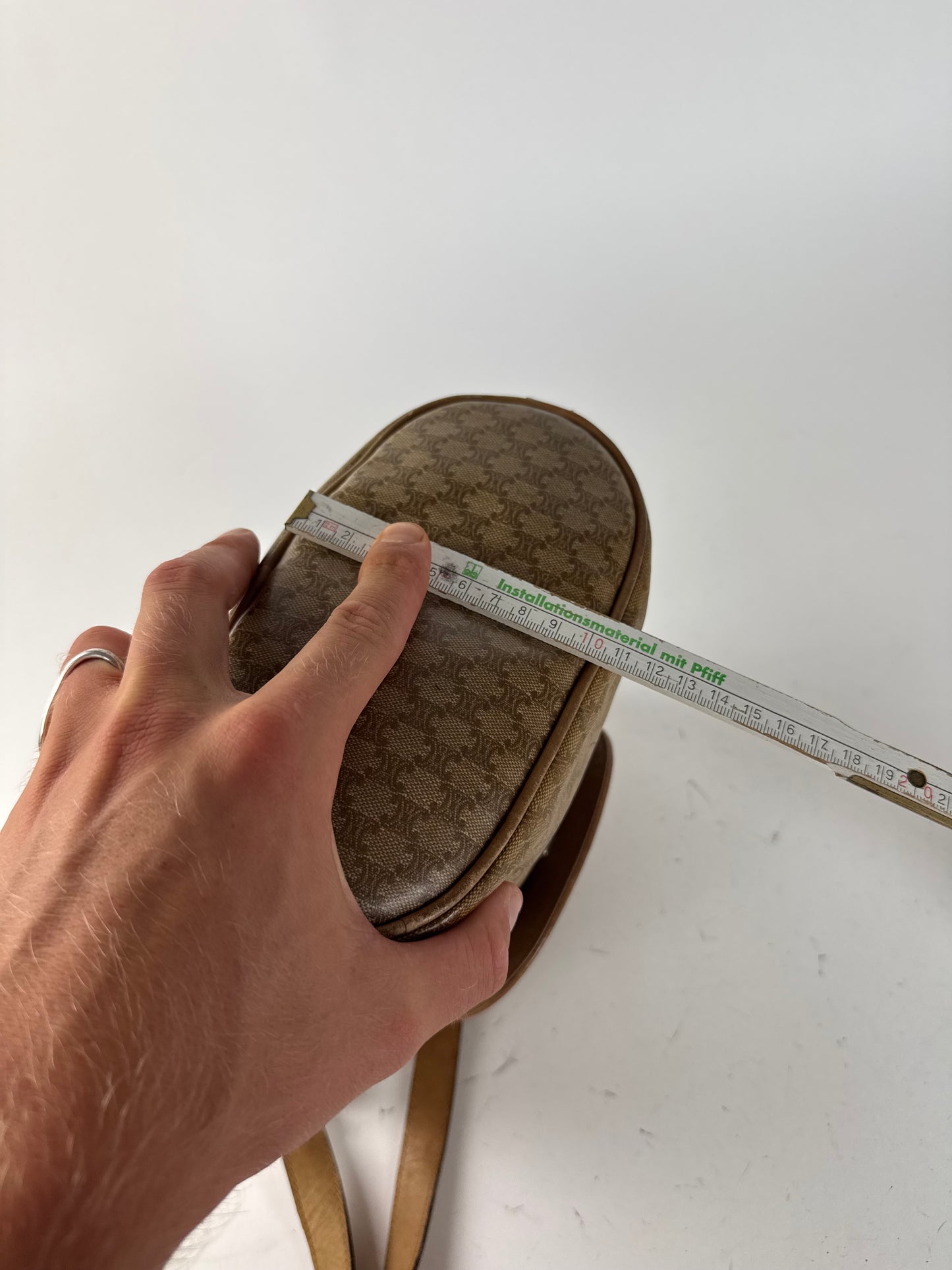 Sac vintage en cuir monogramme Céline Triomphe doré et marron