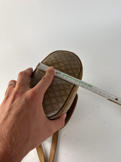 Sac vintage en cuir monogramme Céline Triomphe doré et marron