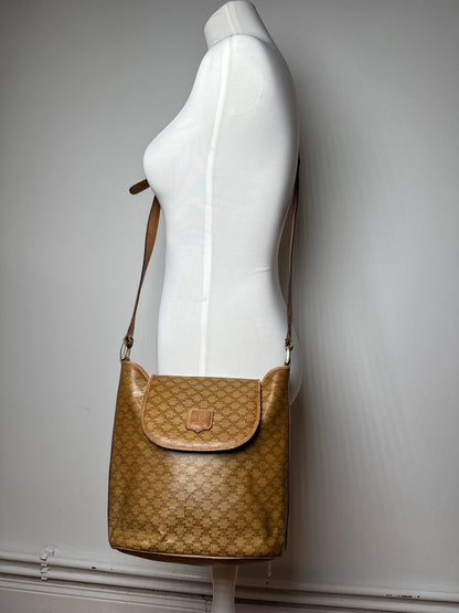 Sac vintage en cuir monogramme Céline Triomphe doré et marron