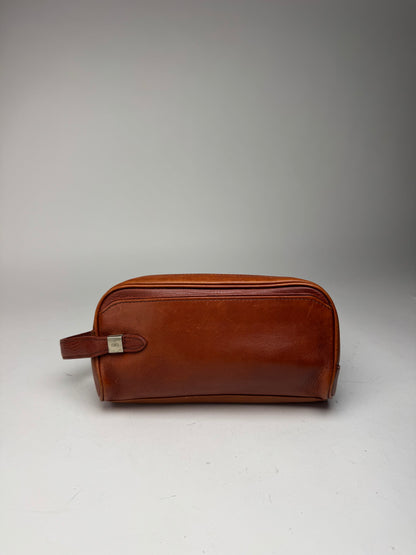 Pochette vintage en cuir Balenciaga orange marron