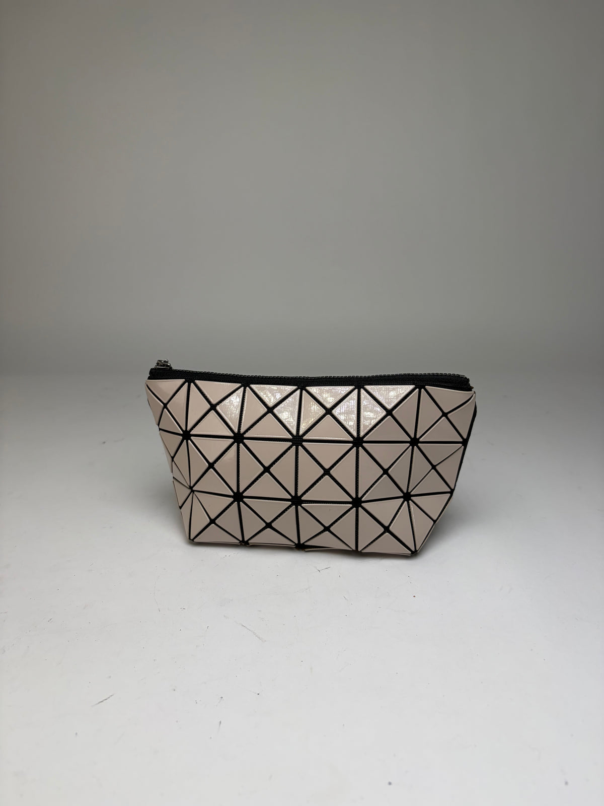 Vintage Issey Miyake Bao Bao Vinyl Cosmetic Pouch Light Pink Black