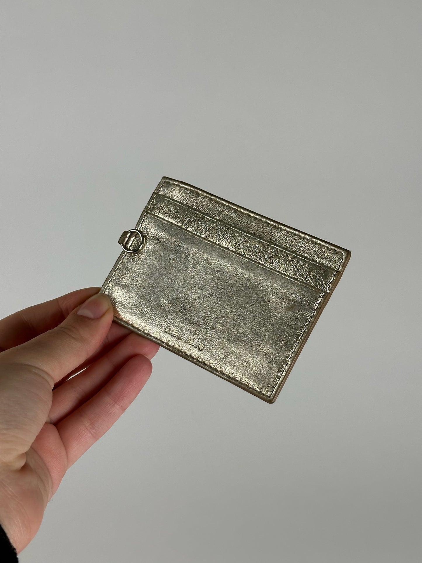 Vintage Miu miu leather card holder silver