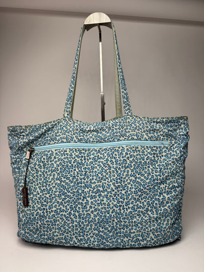 Vintage Bottega Veneta Reversible Shopper Leopard Blue