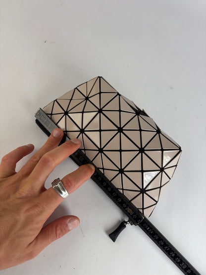 Vintage Issey Miyake Bao Bao Vinyl Cosmetic Pouch Light Pink Black
